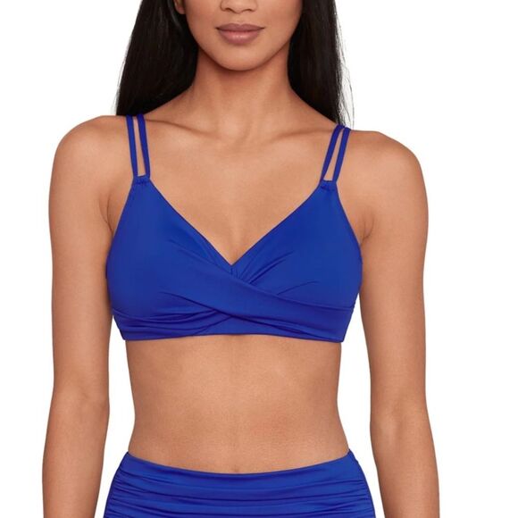 Ralph Lauren Beach Club Solids Double Strap Twist Bikini Top Size 6 - Picture 1 of 8